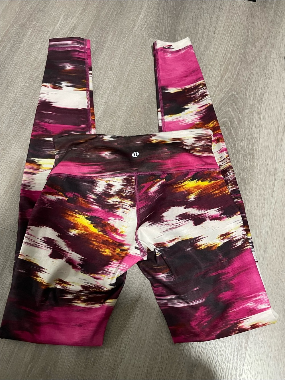 Lululemon Pink & Maroon Abstract Print Leggings (OPEN TO OFFERS)